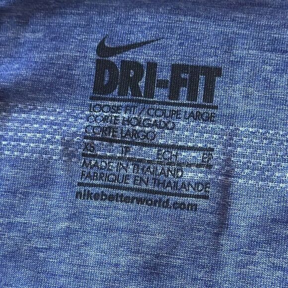 Nike Women's Blue Black Striped Racerback Tank Top XS Lightweight Athletic‎ - Picture 5 of 6